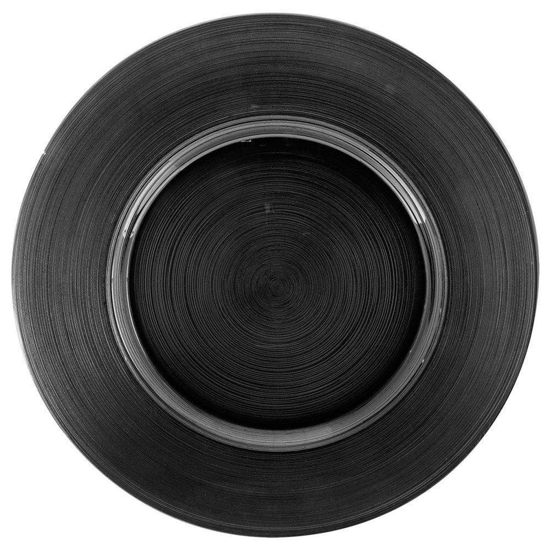 Talerz obiadowy szklany, Ø 34 cm, kolor czarny