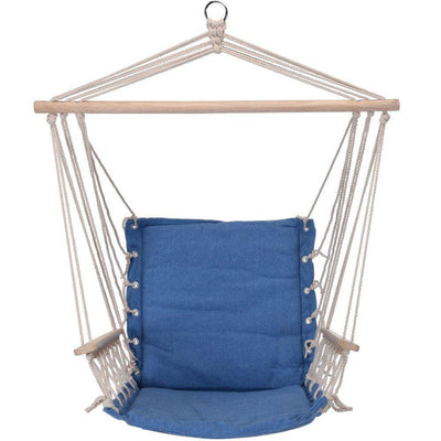 Krzesło brazylijskie z podłokietnikami, hamak dla 1 osoby, kolor niebieski