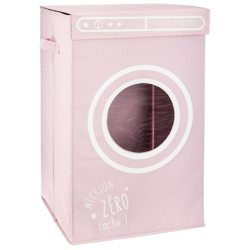 Kosz na pranie, bieliznę WASHING MACHINE, pojemnik, kolor różowy