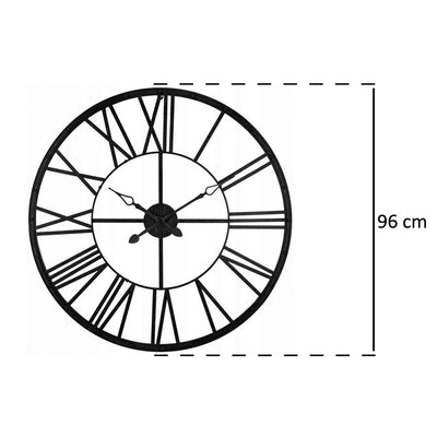 Zegar metalowy, industrialny, VINTAGE, duży, ścienny, Ø 96 cm