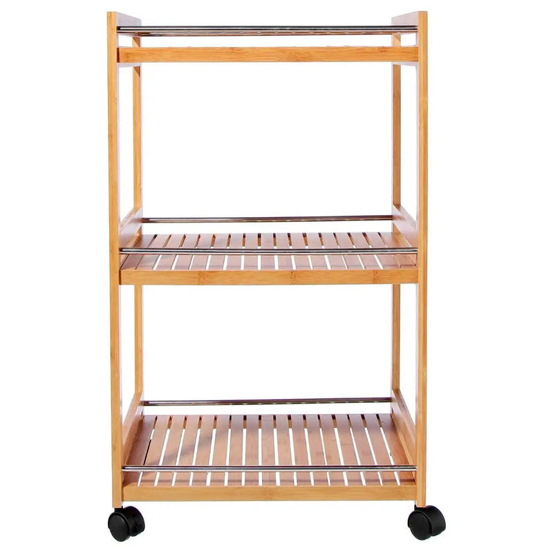 Wózek wielofunkcyjny kuchenny, 3 poziomy, 45 x 38 x 74 cm, bambusowy