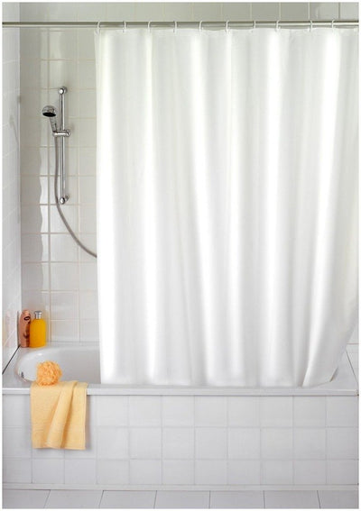 Zasłona prysznicowa, tekstylna, kolor biały, 120x200 cm, WENKO