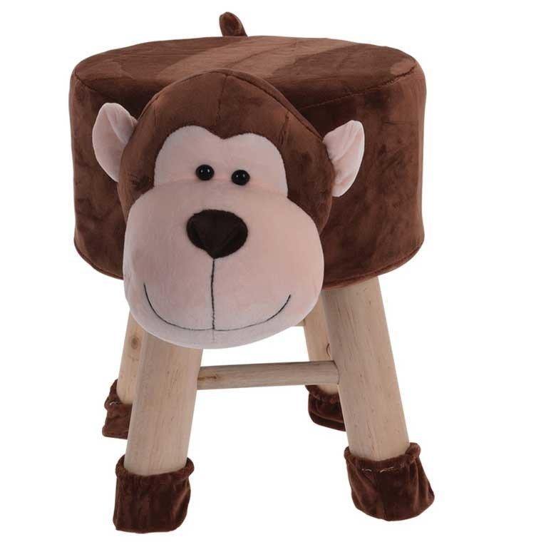 Pufa dla dzieci małpka, na drewnianych nogach, Home & Styling