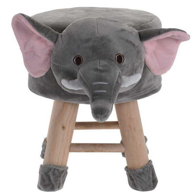 Pufa w kształcie słonia, na drewnianych nogach, Home & Styling