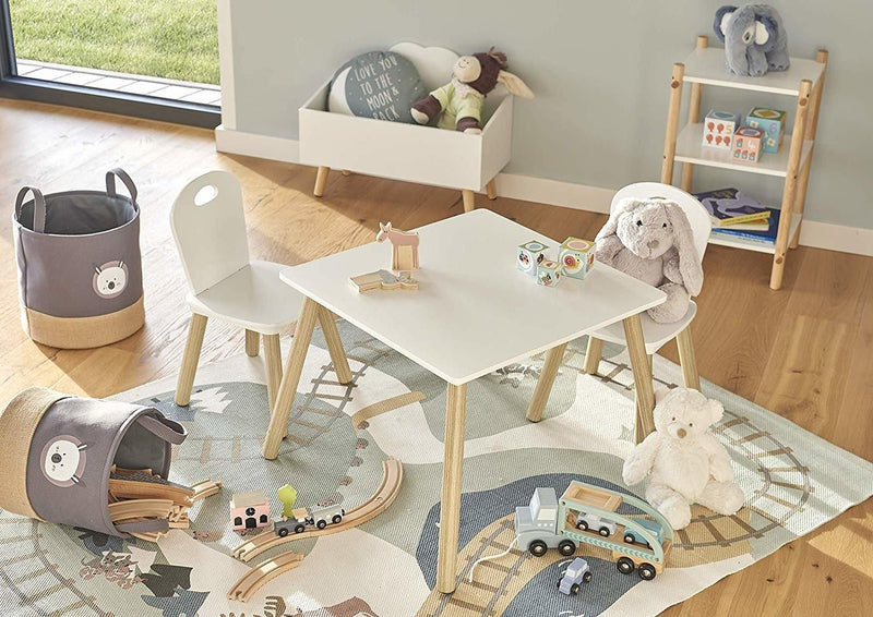 Zestaw mebelków dla dzieci Scandi, 2 krzesła + stolik,meble dla dzieci Zeller