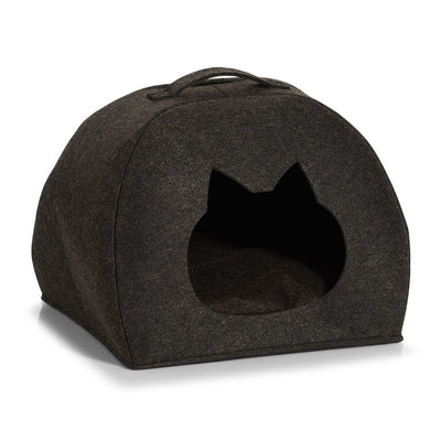 Domek dla kota, legowisko filcowe, kolor antracytowy, 45x38x33 cm, ZELLER