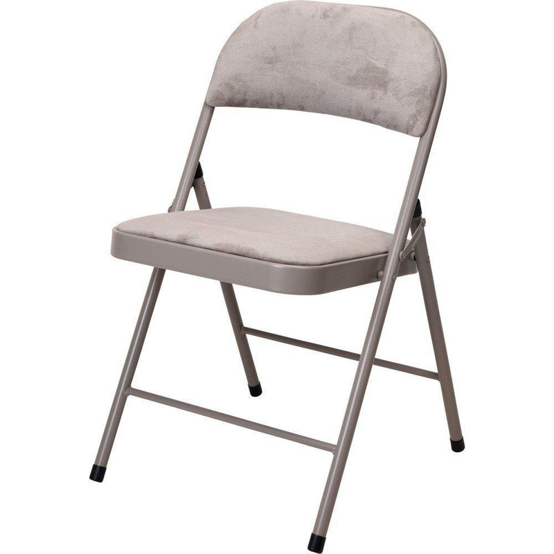 Składane krzesło tarasowe z welurowym siedziskiem, kolor beżowy