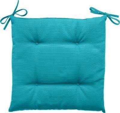 Poduszka na krzesło z wiązaniem, kwadratowa, kolor niebieski