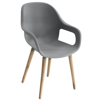 Krzesło do jadalni lub salonu ESTIVA  z drewnianymi nogami, kolor szary