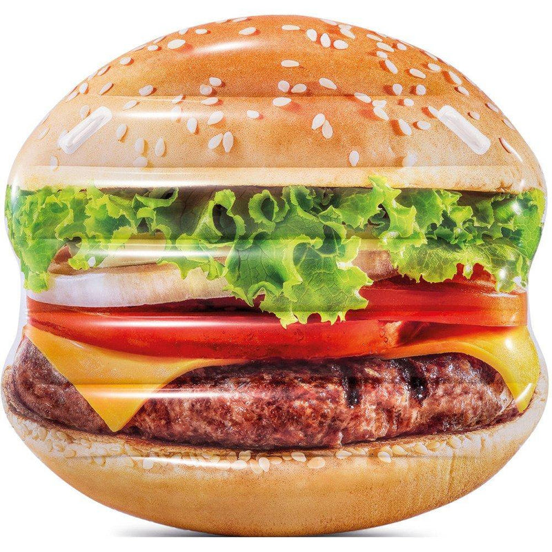 Materac dmuchany z motywem cheesburgera, 145 x 142 cm, jednoosobowy
