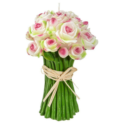 Świeca dekoracyjna Bukiet Róż, 15 cm, kolor różowy