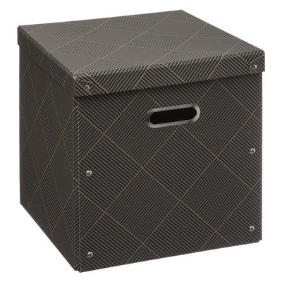 Pudełko kartonowe z pokrywką DECO, 31 x 31 cm, motyw kraty