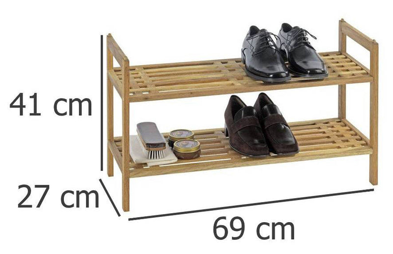 Drewniany stojak na buty, obuwie, NORWAY - 2 poziomy, WENKO
