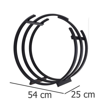 Stojak okrągły na drewno do kominka, Ø 54 cm, kolor czarny