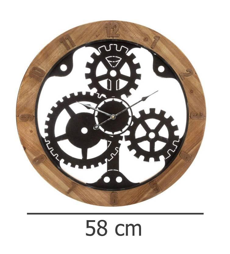 Zegar ścienny z motywem zębatek, Ø 58 cm