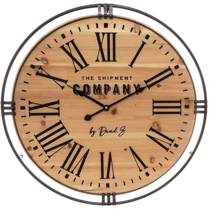 Okrągły zegar ścienny COLONIAL, drewniany, Ø 58 cm