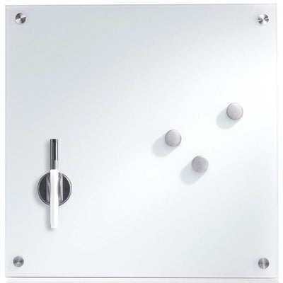Szklana tablica magnetyczna MEMO, biała + 3 magnesy, 40x40 cm, ZELLER
