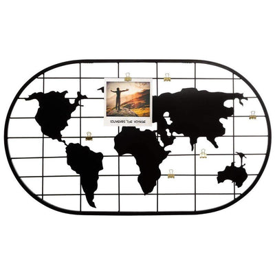 Ramka na zdjęcia z motywem mapy świata, stojak do wieszania zdjęć, 60 x 35 cm