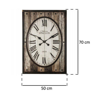 Zegar ścienny w starym stylu, 50 x 70 cm, prostokątny