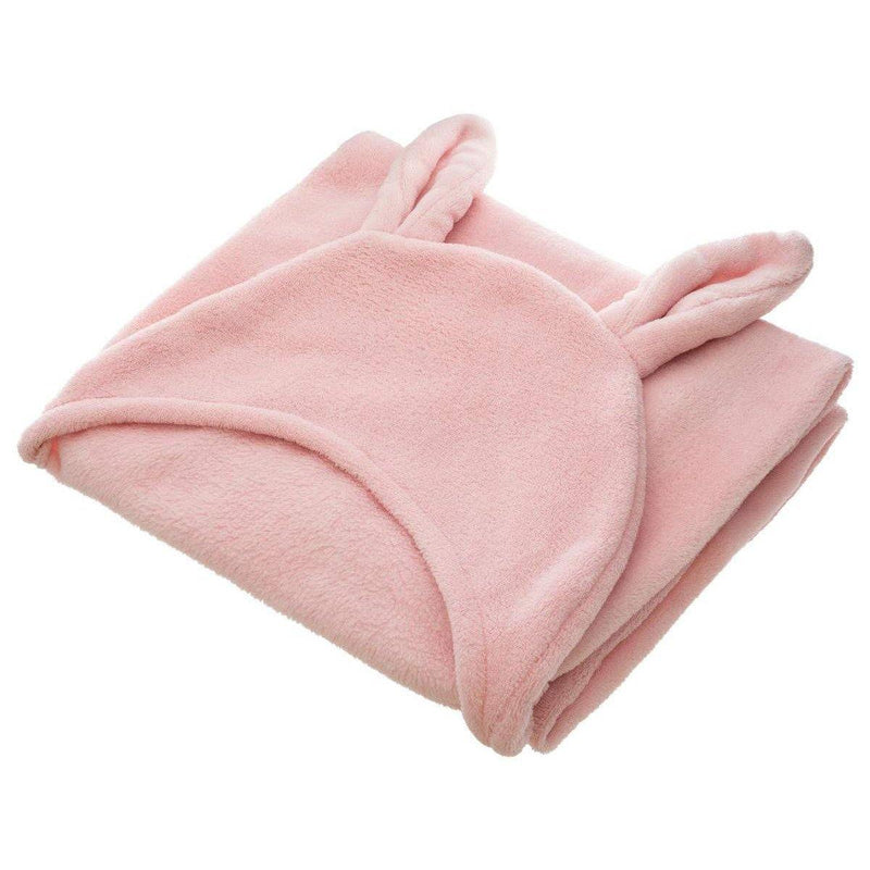 Ręcznik z kapturkiem, z uszami królika, kolor różowy