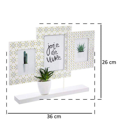 Ramki na zdjęcia stojące, ramka do zdjęć ozdobna ze sztucznym kaktusem, multirama biała