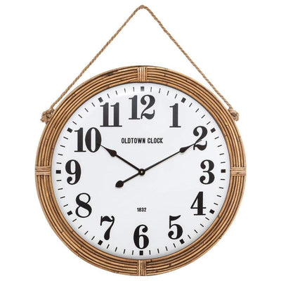 Zegar ścienny na sznurku, duży zegar na ścianę z czytelnymi cyframi, Ø 72 cm