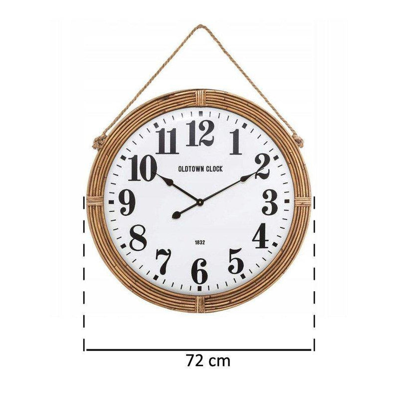Zegar ścienny na sznurku, duży zegar na ścianę z czytelnymi cyframi, Ø 72 cm