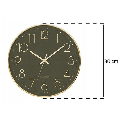Zegar ścienny do sypialni, pokoju dziecięcego z cichym mechanizmem, Ø 30 cm