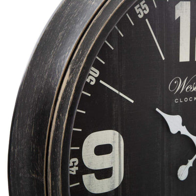 Zegar ścienny w starymi stylu do zawieszenia na ścianie, czarny, Ø 50 cm