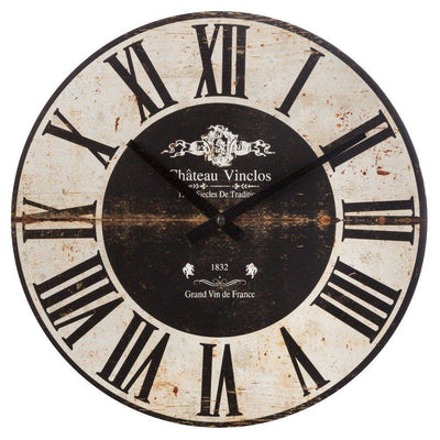 Zegar ścienny z cyframi rzymskimi, wiszący zegar na ścianę, Ø 28 cm