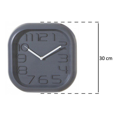 Kwadratowy zegar ścienny, wiszący zegar na ścianę, 3D efekt, 30 x 30 cm, kolor czarny