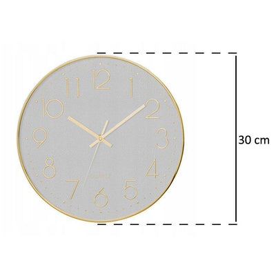 Zegar ścienny do sypialni, pokoju dziecięcego z cichym mechanizmem, Ø 30 cm