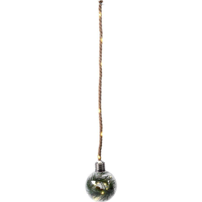 Bombka LED, świąteczna, szklana na sznurku, 60 cm