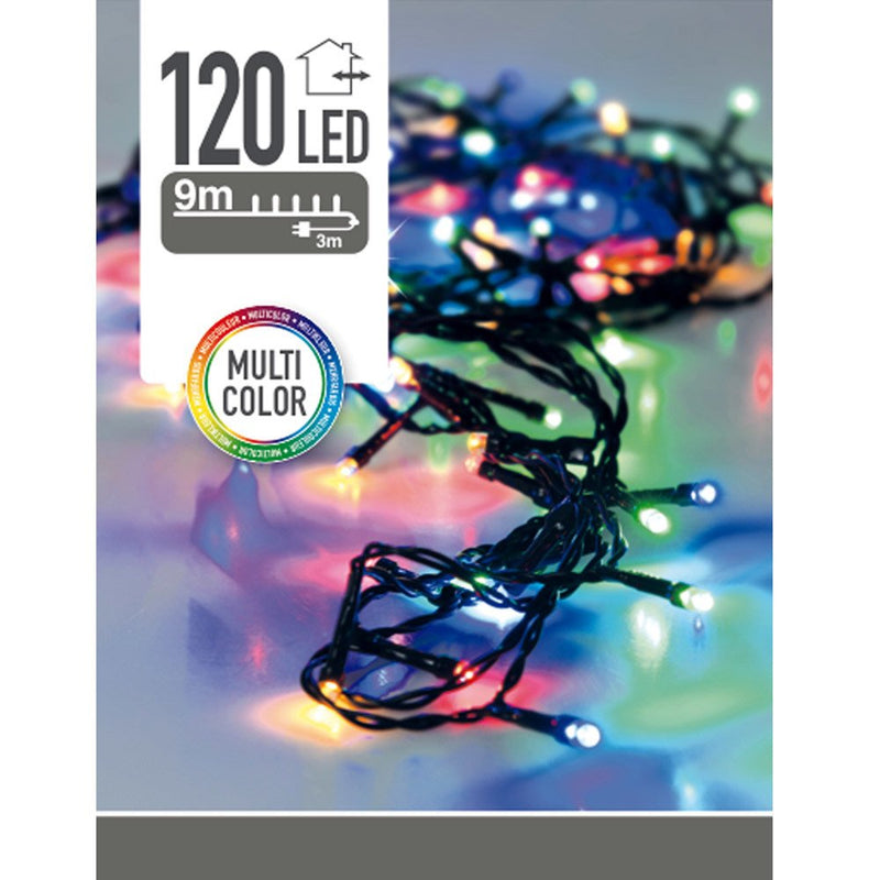 Lampki choinkowe 120 LED, zewnętrzne, 9 m, multicolor