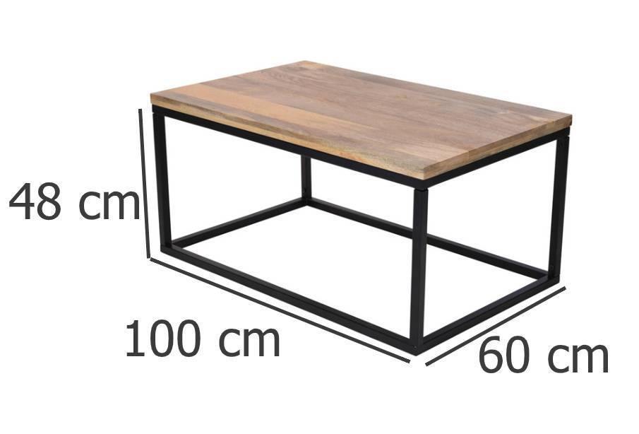 Stolik kawowy prostokątny, z drewna mango 100 x 60 x 48 cm