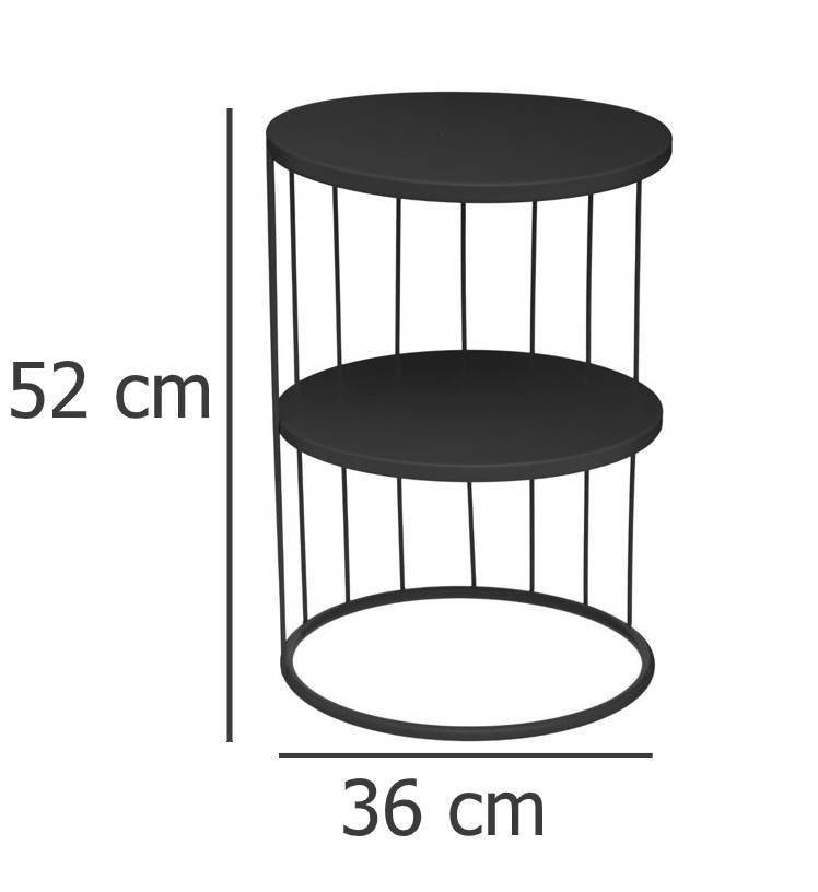 Stolik kawowy KOBU, 2 poziomy, Ø 36 cm