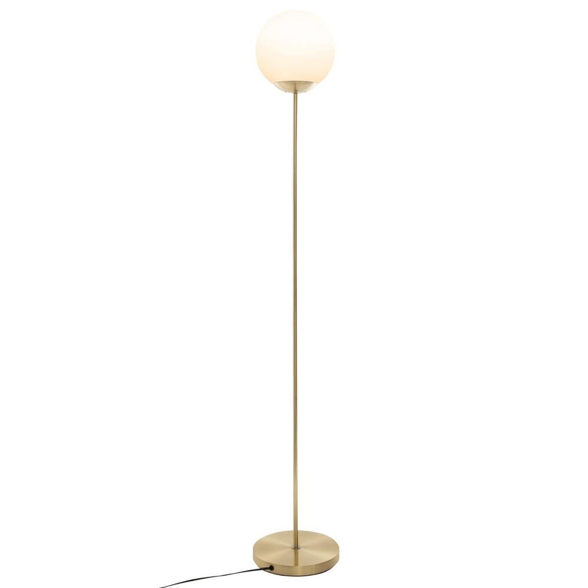 Lampa stojąca z okrągłym kloszem, metalowa, 134 cm