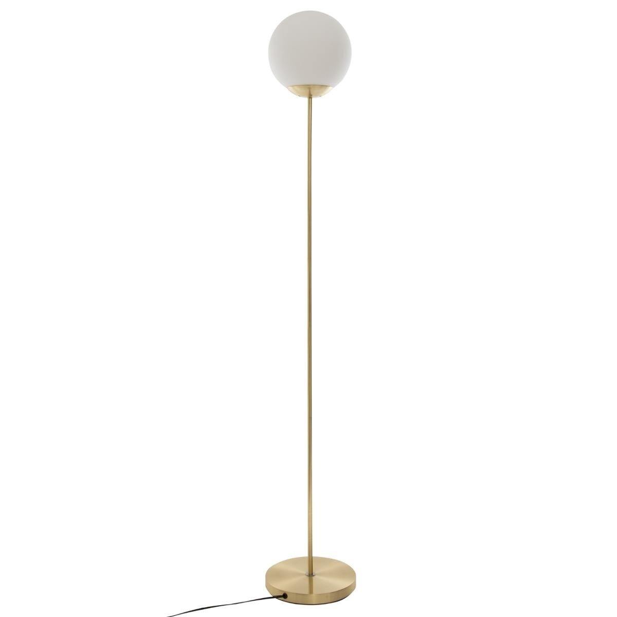 Lampa stojąca z okrągłym kloszem, metalowa, 134 cm