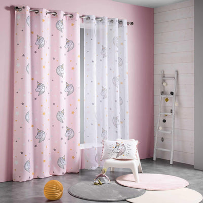 Zasłona dla dzieci LILIROSE 140 x 260 cm, kolor różowy