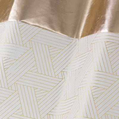 Zasłona na przelotkach ze złotym pasem 140 x 240 cm, biała
