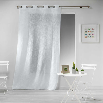 Firana do salonu z efektem lnu 140 x 240 cm, HALTONA, kolor biały