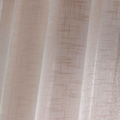 Firana do salonu z efektem lnu 140 x 240 cm, HALTONA, kolor kawowy