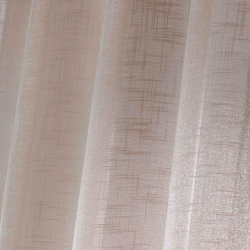 Firana do salonu z efektem lnu 140 x 240 cm, HALTONA, kolor kawowy