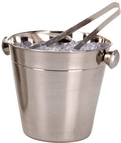 Zestaw barmański: stojak na alkohol, pojemnik na lód, szczypce, shaker