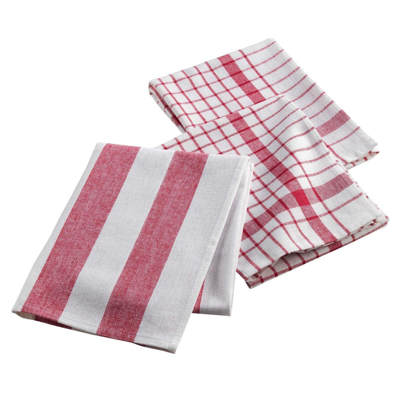 Ręczniki kuchenne 3 sztuki UTILO, 50 x 70 cm, kolor czerwony