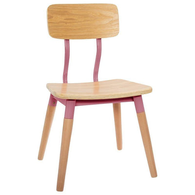 Krzesło dziecięce VINTAGE, drewniane, różowe