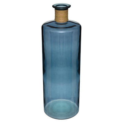 Wazon szklany z recyklingu, 75 cm, niebieski