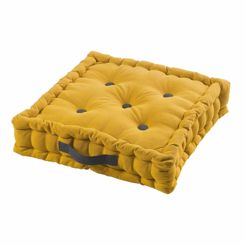 Poduszka na podłogę PACHA, 45 x 45  x 10 cm, żółta