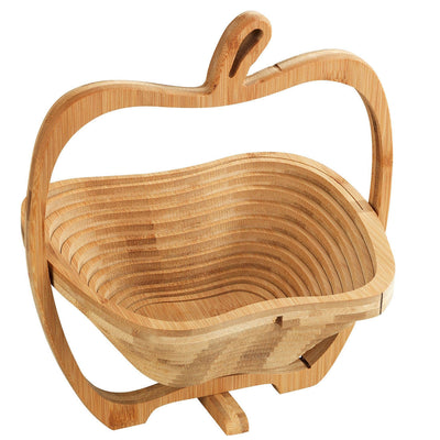 Koszyk na owoce składany, Ø 22,5 x 30 cm, bambus