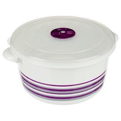 Pojemnik na żywność do mikrofalówki 3 L, okrągły, kolor fioletowy